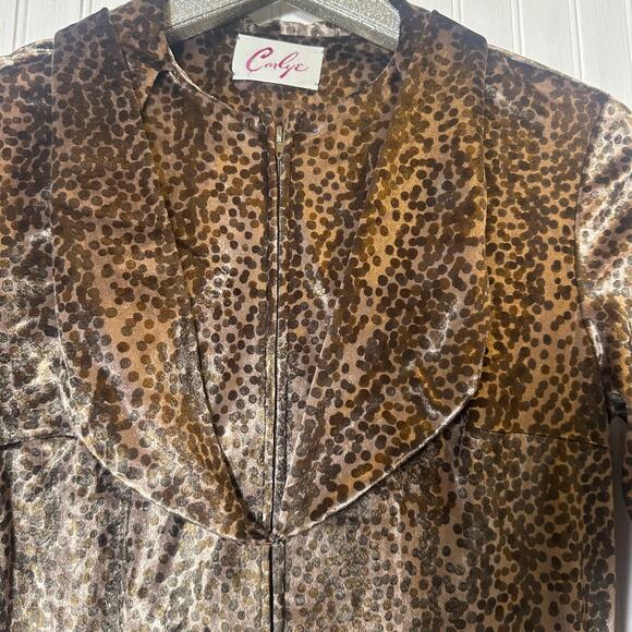 Carlye Vintage Leopard Print Velvet Maxi Dress - Picture 5 of 11